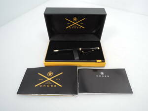 △美品 CROSS クロス ツイスト式 ボールペン ゴールド×ブラック 個人名刻印あり 筆記用具 文房具 箱あり 筆記未確認/管理7712A12-01260001