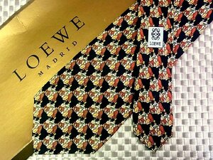 ♪36549C♪良品【男性 人々 柄】ロエベ【LOEWE】ネクタイ