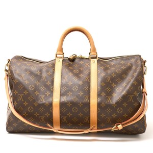 LOUIS VUITTON ルイヴィトン キーポル・バンドリエール50 M41416 2WAY ボストン ハンド ショルダーバッグ モノグラム×レザー ブラウン