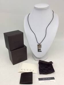 #5829 GUCCI グッチ ホロスコープ ネックレス チョーカー GEMINI ジェミニ ふたご座 星座 プレート シルバー SV925 レザー 付属品 現状品