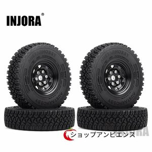 INJORA 金属 1.55 ビードロックリム & ラバーホイールタイヤ 90*24 ミリメートル RC のクローラ車 D90 TF2 タミヤ CC01 LC70 MST ジムニー