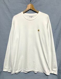 ☆美品　Carhartt WIP カーハート　L/S CHASE T-SHIRT　C刺繍 ロングスリーブTシャツ ホワイト M