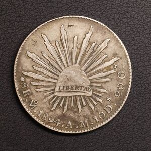 [令和コイン]KM#377/メキシコ ８レアル大型銀貨（1894）メキシコシティ・ミント[E1868]貿易銀　　