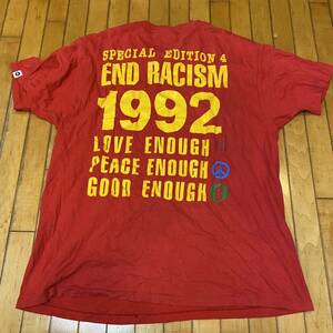 オリジナル good enough END RACISM T 赤XL グッドイナフ 