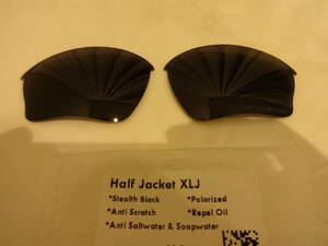 POLARIZED刻印入り！★オークリー ハーフジャケットXLJ用 カスタム偏光レンズ BLACK Color Polarized 新品 OAKLEY HALF Jacket XLJ