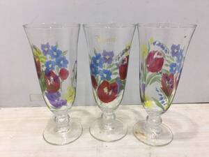 送料無料S73442 Flourish KAMEI GLASS ワイングラス　3個セット　良品