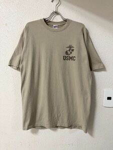 00s USMC アメリカ海兵隊 胸ロゴ プリントデザイン Tシャツ 