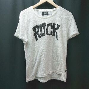 ◇ glamb グラム 丸首 ビックロゴ ロック ストリート 半袖 Tシャツ サイズ1 ホワイト ブラック レディース E