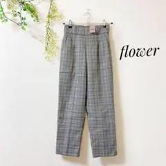 【未使用 タグ付】flower フラワー 定価8,778円 グレンチェック 総柄