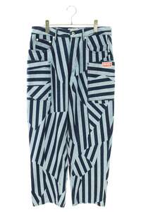 ケンゾー デニムパンツ 24SS KENZO Dazzle Stripe FD65DP4086R1 サイズ:31インチ アシンメトリーストライプカーゴデニムパンツ 中古 SB01