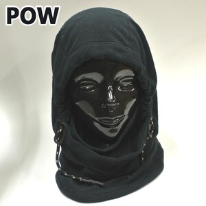 在庫処分セール！POW/パウ MICROFLEECE HOOD BLACK フードウォーマー スノーボード用[返品、交換及びキャンセル不可]