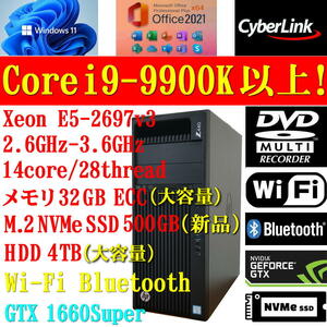Core i9-9900Kを凌ぐ Xeon E5-2697v3 最大3.6GHz 14コア28スレッド 32GB GTX 1660Super 搭載！ゲーミングPC！HP Z440 ワークステーション