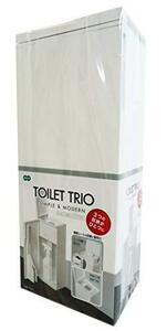 オーエ トイレ収納ケース TOILET TRIO ホワイト 約縦41×横17×奥行12.7cm トイレブラシ トイレ用洗剤