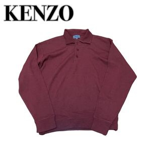 【1円～】KENZO ケンゾー ポロシャツ ワインレッド F