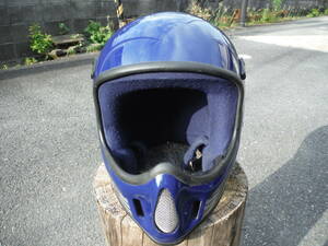 BELL MOTO4 blue 60cm ベル モト4 青 ビンテージ ヘルメット 純正バイザー付 フルフェイス オフロード moto3 moto star モト３