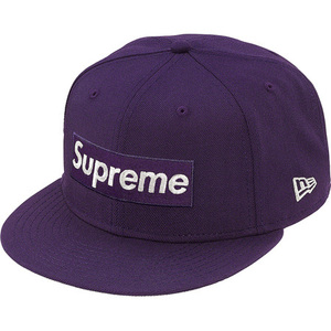 7 3/8 supreme 20ss $1M Metallic Box Logo New Era purple