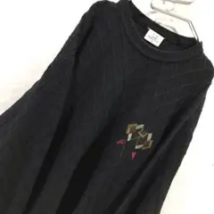 90s dunhill ワンポイント ニット セーター ヴィンテージ 黒 M