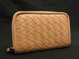 1円 ■極美品■ BOTTEGA VENETA ボッテガヴェネタ イントレチャート レザー コインケース コインパース 小銭入れ ピンクベージュ系 AY5586