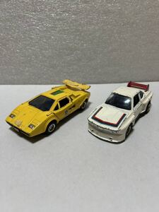 昭和レトロ！SHINSEI MINI POWER！COUNTACH！BMW！ダイキャストミニカー２台セット！日本製！当時物！