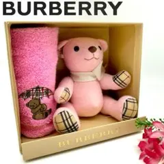 【Burberry】バーバリー テディベア ノバチェック ぬいぐるみハンカチ付き