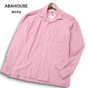 【新品 未使用】 ABAHOUSE ecru アバハウス エクリュ 通年 長袖 スタンダード シャツ Sz.48　メンズ ピンク　C4T09146_A#C