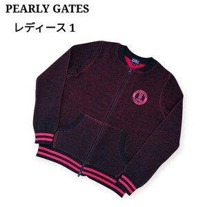 PEARLY GATES パーリーゲイツ 総メッシュ ジップジャケット エンジ系 パーリーゲイツ レディース パーリーゲイツ レディース1