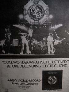 ELO(ELECTRIC LIGHT ORCHESTRA)◎A NEW WORLD RECORD◎稀少!! アルバム＆シングル広告◎MELODY MAKER 原紙[1976年]
