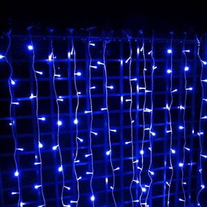 イルミネーションカーテンライト 防水 3m×3m 300LED ブルー