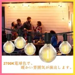 25個LED電球付き ガーデンライト 防雨型LEDストリングライト 15M