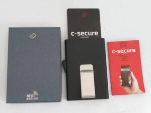 Y 12-9 未使用 secure セキュア マネークリップ ブラック カードホルダー カードケース スキミング防止 スライド式 カード4-6枚収納 アルミ