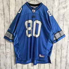 リーボック NFL LIONS ゲームシャツ 青系 3XL アメフト 3961