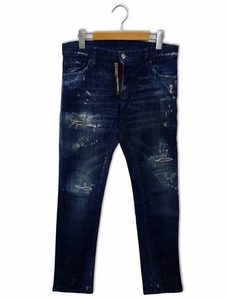 ディースクエアード DSQUARED2 Slim Jean スリム ジーン ダメージ ペイント リペア加工 ストレッチ デニムパンツ 44(XS～S) メンズ