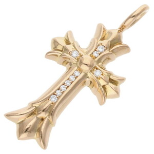 クロムハーツ ネックレストップ 22K ダブルCHクロス PAVEダイヤ/チャーム/ゴールドネックレストップ 中古 SS07