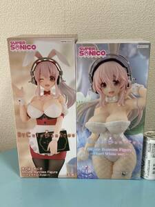 2種まとめて！★すーぱーそに子 -SUPER SONICO-★Pearl White ver.★ウェイトレス ver.★BiCute Bunnies Figure★バニー★網タイツ♪