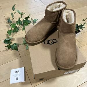 新品未使用 UGG アグ クラシックミニⅡ　CLASSIC MINIⅡ ムートン ショートブーツ US7　EU38　24㎝ チェスナット　茶 ブラウン