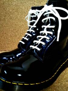 【Dr.MARTENS】ドクターマーチン 1460 パテント 8ホールブーツ UK7 (25.5cm ) PATENT 8EYE BOOT エナメル ブラック 【良品】