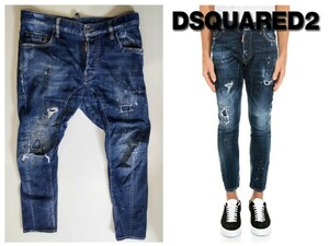 【　 DSQUARED2　ディースクエアード　】　 TIDY BIKER JEAN　44　S74LB0375　サファリ　スタッフインターナショナル国内正規品