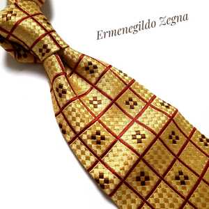 美品 Ermenegildo Zegna エルメネジルドゼニア ネクタイ ハイブランド ゴールド系 2227