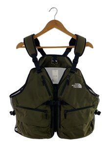 THE NORTH FACE◆GEAR MESH VEST_ギアメッシュベスト/M/ナイロン/カーキ/無地