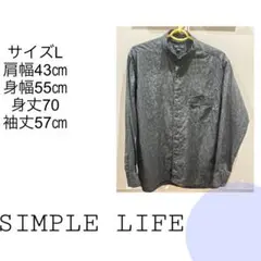 レナウン　SIMPLE LIFE ストライプ柄 長袖シャツ 模様入り　Lサイズ