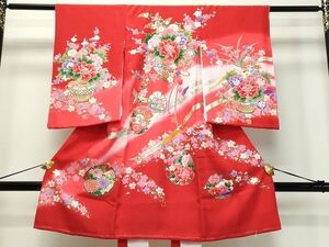 平和屋着物■七五三　女の子　祝着　飾花文　金彩　逸品　DAAH2813ud