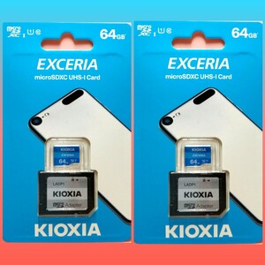 ２枚　アダプター付 キオクシア 東芝 microSDカード　　64GB