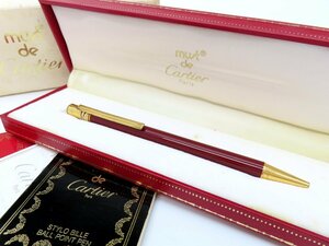 ◆美品◆Cartier カルティエ◆マスト トリニティ◆ツイスト式 ボールペン◆ボルドー ゴールド◆ヴィンテージ◆筆記具◆筆記確認済◆A7844