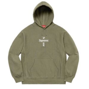 【S】Supreme 20AW Cross Box Logo Hooded Sweatshirt シュプリーム クロス ボックス ロゴ パーカー Olive オリーブ　Small