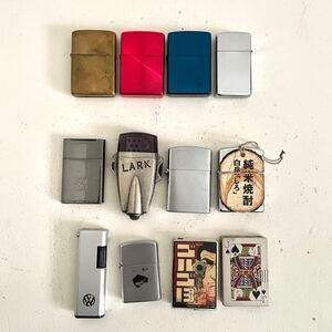 ZIPPO GIVENCHY 他 オイルライター 12点まとめて LARK ゴルゴ13 WING CORP SUN PEARL 当時物ヴィンテージレトロ喫煙具電子ライタージッポー