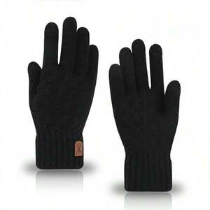 メンズ アクセサリー 手袋 1 ペア冬メンズタッチスクリーンフリース裏地手袋、暖かいニットウールミトン