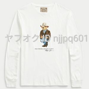 新品★デニム＆サプライ ポロベア ラルフローレン 長袖Tシャツ ホワイト カウボーイベアー メンズ サイズ XL POLO Ralph Lauren