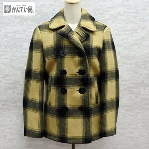 Schott N.Y.C ショット Pコート チェック イエロー レディース キッズ サイズ 14 Made in U.S.A 米国製 定番 裏地 キルティング アメカジ