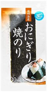 [ブランド] Happy Belly 焼のり おにぎり用 3切30枚 有明海産