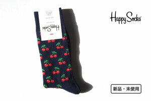 送料無料★新品｜未使用｜ハッピーソックス｜happy socks｜クルー丈ウールブレンドカジュアルソックス｜さくらんぼ柄｜Cherry